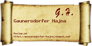 Gaunersdorfer Hajna névjegykártya